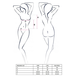 Комплект білизни Passion IMAGINE SET OpenBra S/M, black, ліф - міні-сорочка, трусики з оборками - - фото №5