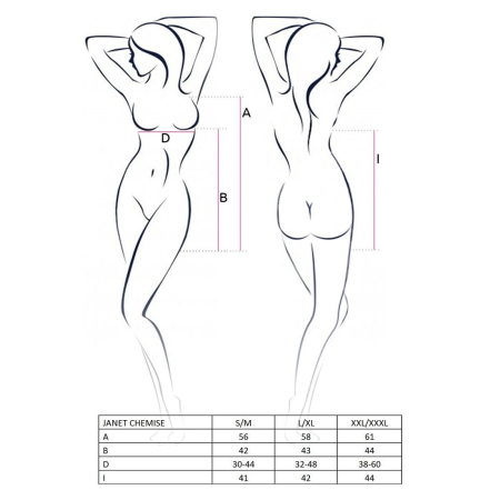 Прозора сорочка бебі дол Passion JANET CHEMISE L/XL, white, трусики - фото №3