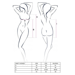 Прозора сорочка бебі-дол Passion JANET CHEMISE S/M, white, трусики - - фото №3