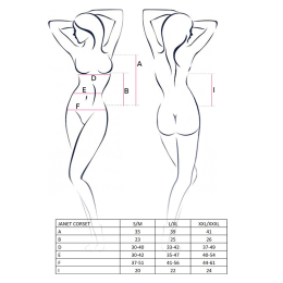 Корсет з пажами Passion JANET CORSET XXL/XXXL, white, трусики, напівпрозорий - - фото №3