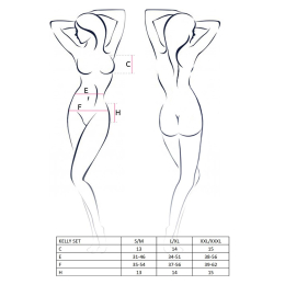 Комплект білизни Passion KELLY SET L/XL, black, ліф, трусики, пояс для панчіх - - фото №3