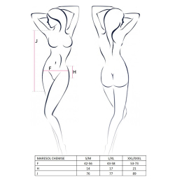 Прозора сорочка з відкритою спиною Passion MARESOL CHEMISE XXL/XXXL, black, трусики - - фото №5