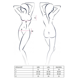 Комплект білизни Passion OFELIA SET OpenBra S/M, white, стрінги, відкритий ліф, широкий пояс - - фото №3