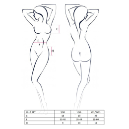 Комплект білизни Passion ULLA SET L/XL, black, напівпрозорий ліф, трусики, пояс - - фото №5