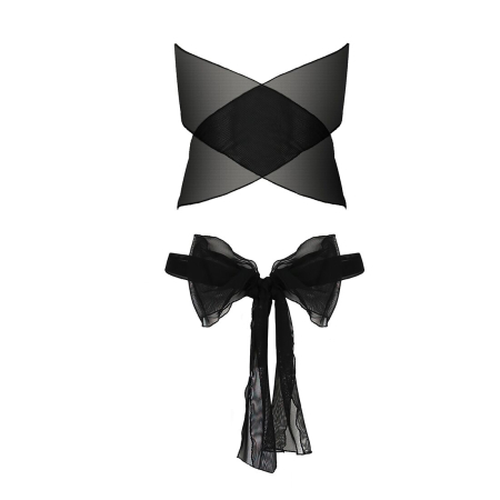 Комплект білизни Passion AMORE SET black, стрінги і ліф у вигляді подарункової стрічки з бантом №4