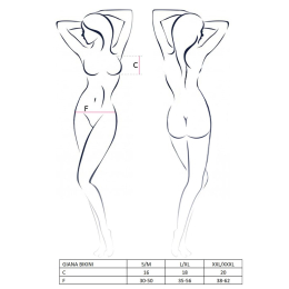 Комплект білизни Passion GIANA BIKINI XXL/XXXL, white, напівпрозорі ліф і трусики з бантиками - - фото №3