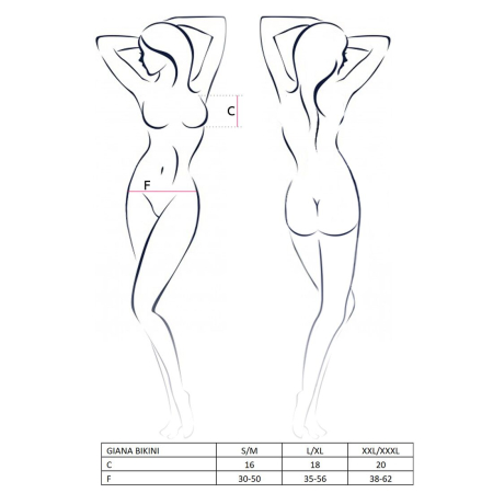 Комплект білизни Passion GIANA BIKINI XXL/XXXL, white, напівпрозорі ліф і трусики з бантиками №3