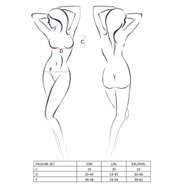 Комплект білизни Passion PAULINE SET S/M, black, стрепи, ліф, стрінги і пояс для панчох - - фото №7