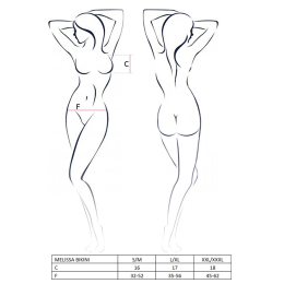 Комплект білизни Passion MELISSA BIKINI L/XL, black, ліф зі шнурівкою і трусики стрінги - - фото №7