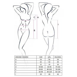 Сорочка прозора з пажами Passion ORIHIME CHEMISE S/M, white, трусики, стрепи - - фото №5