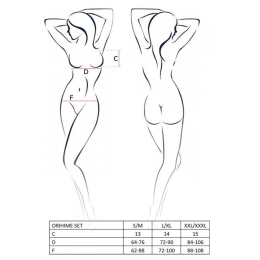 Комплект білизни Passion ORIHIME SET L/XL, white, стрепи, ліф і трусики - - фото №5