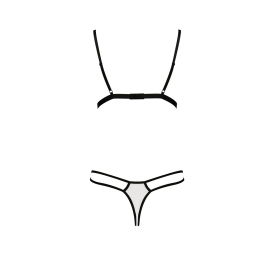 Комплект білизни Passion ORIHIME SET XXL/XXXL, white, стрепи, ліф і трусики - - фото №4