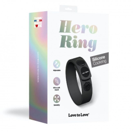 Регульоване ерекційне кільце на кнопках Love To Love HERO RING - BLACK ONYX - №7