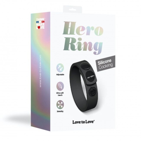 Регульоване ерекційне кільце на кнопках Love To Love HERO RING - BLACK ONYX - фото №7