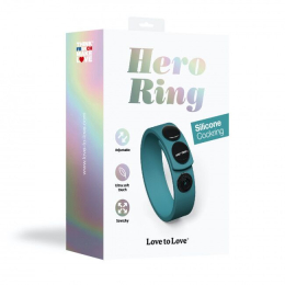 Регульоване ерекційне кільце на кнопках Love To Love HERO RING - TEAL ME - - фото №7