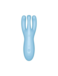 Кліторальний смарт вібратор Satisfyer Threesome 4 Blue з трьома пальчиками - - фото №2