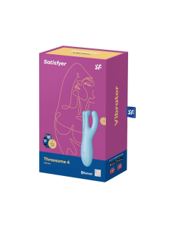 Кліторальний смарт вібратор Satisfyer Threesome 4 Blue з трьома пальчиками - - фото №4