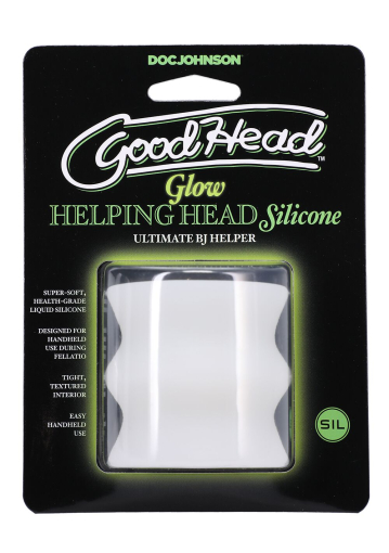 Мастурбатор Doc Johnson GoodHead - Glow Helping Head Silicone - фото №4