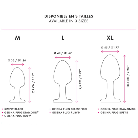 Анальна пробка Dorcel Geisha Plug Diamond M з кулькою всередині, створює вібрації, макс. діам. 3,2см - фото №7