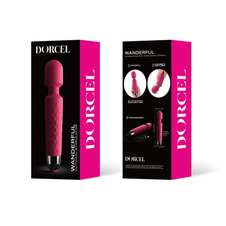 Мінівібромасажер Dorcel Wand Wanderful Magenta потужний, водонепроникний - фото №3