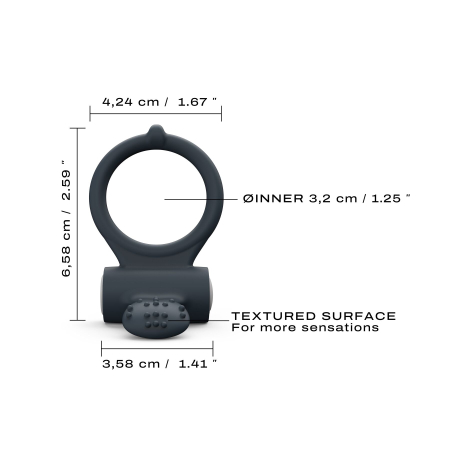 Ерекційне кільце Dorcel Power Clit Black V2 з вібрацією та язичком з щіточкою - фото №3