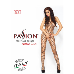 Бодістокінг Passion BS001 black, комбінезон, велика сітка - - фото №5