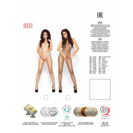 Бодістокінг Passion BS001 white, комбінезон, велика сітка - №6