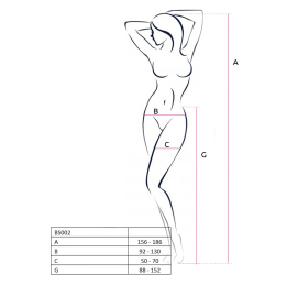 Бодістокінг Passion BS002 white, імітація панчіх і пояса - №4