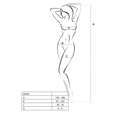 Бодістокінг Passion BS020 white, комбінезон, фантазійний візерунок - фото №4
