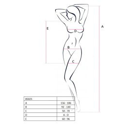 Бодістокінг Passion BS025 black, плаття-сітка, спущене плече, довгий рукав - - фото №4