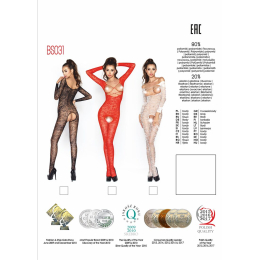 Бодістокінг Passion BS031 red, комбінезон з відкритими грудьми - - фото №5