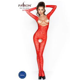 Бодістокінг Passion BS031 red, комбінезон з відкритими грудьми - - фото №2