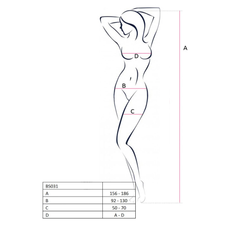Бодістокінг Passion BS031 red, комбінезон з відкритими грудьми - фото №4