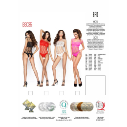 Бодістокінг Passion BS035 red, боді, імітація топа і трусиків - - фото №5