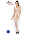 Бодістокінг Passion BS038 white, комбінезон, імітація панчіх і пояса - фото №2