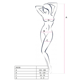 Бодістокінг Passion BS038 white, комбінезон, імітація панчіх і пояса - - фото №4