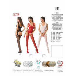 Бодістокінг Passion BS046 red, комбінезон з імітацією панчіх - - фото №5