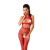 Бодістокінг Passion BS048 red, комбінезон, імітація колгот та відкритого топа - фото