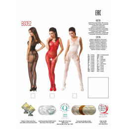 Бодістокінг Passion BS052 black, комбінезон, імітація корсета з підтяжками, панчіх і трусиків - - фото №8