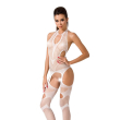Бодістокінг Passion BS053 white, комбінезон, імітація панчох і пояса - фото №1