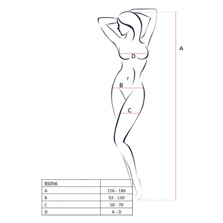 Бодістокінг Passion BS056 red, комбінезон, імітація панчох - фото №4