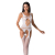 Бодістокінг Passion BS057 white, комбінезон, імітація панчіх і пояса - фото
