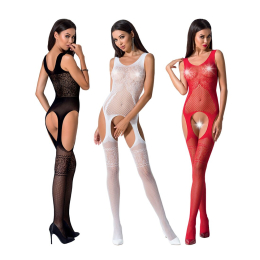 Бодістокінг Passion BS061 black, комбінезон, імітація панчіх - №5