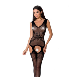 Сітчастий бодістокінг Passion BS062 One Size, Black, комбінезон, імітація панчіх, відкритий доступ 