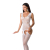 Сітчастий бодістокінг Passion BS062 One Size, White, комбінезон, імітація панчіх, відкритий доступ - фото