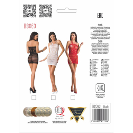 Бодистокинг Passion BS063 red, платье-сетка халтер - - фото №5