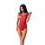 Бодістокінг Passion BS064 One Size, Red, боді, закрите плече, відкритий доступ - фото