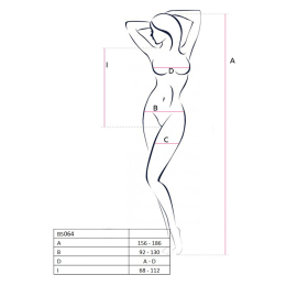 Бодістокінг Passion BS064 One Size, White, боді, закрите плече, відкритий доступ - - фото №3