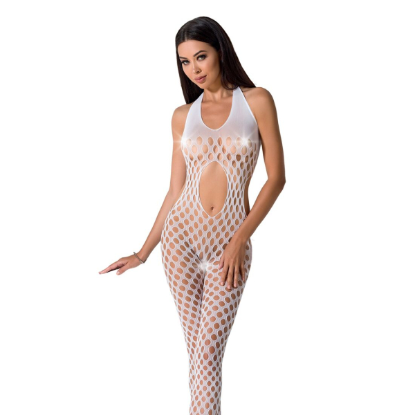Сексуальний бодістокінг Passion BS065 One Size, White, комбінезон, велика сітка - фото