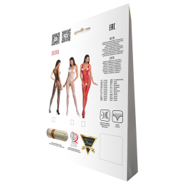 Бодістокінг Passion BS069 red, комбінезон, імітація панчох і боді - - фото №6